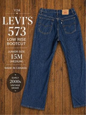 Y2K Levi’s 573 Low Rise Bootcut Jeans Size 15M Made in Canada